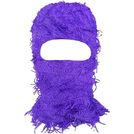 2 count Distressed Balaclava Trending Ski  Wind Proof Winter Premium One Size Yeat Shiesty Distress Mask Beanie Cap - Color: Purple, Size: One Size