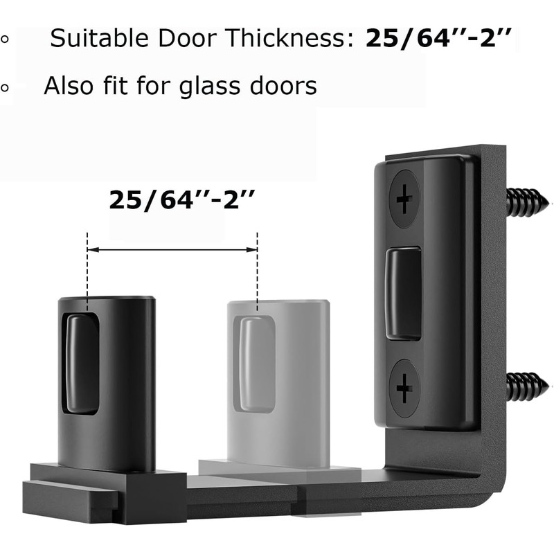 CCJH Barn Door Floor Guide, Adjustable Bottom Double Small Rollers