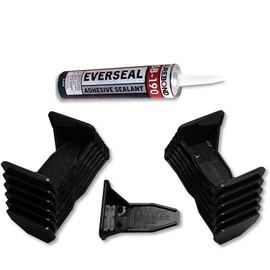 (25) Black Roof Ice Guard Snow Guard Snow Stops for R-Panel PBR and Standing Seam Metal Roofing (with Adhesive)