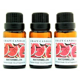 Crazy Candles Watermelon 3 Bottles 1/2 FL Oz Each (15ml) Premium Grade Scented Fragrance Oil