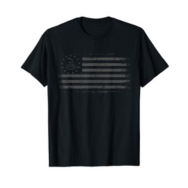Gadsden Snake, Betsy Ross Flag - 13 Colonies, Tactical Black T-Shirt