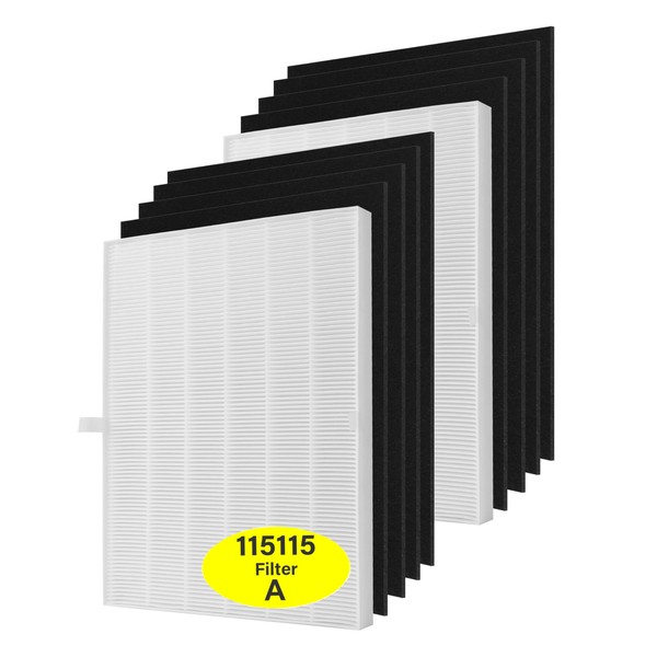 Lhari Paquete de 2 filtros de repuesto 115115 A, compatibles con purificador de aire Winix PlasmaWave 5300, 5300-2, 6300, 6300-2, P300, C535, AM90