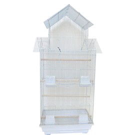 YML A6844 3/8" Bar Spacing Tall Pagoda Top Small Bird Cage, White, 18" x 14"