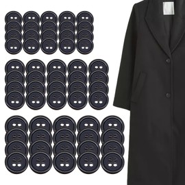 couduan 60pcs Black Resin 10mm, 20mm, 30mm Round Sewing Buttons for Cardigans, Coats, Jackets, Shirts & DIY Decoration
