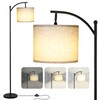 LALISU Modern Floor Lamp, 3-Ways Dimmable Standing Lamp with Linen