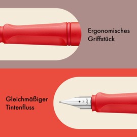 Lamy Safari Cosy Fountain Pen 020 Special Edition, Modern Fountain Pen in Strawberry Colour with Ergonomic Grip and Timeless Design, Nib size M, Special Model