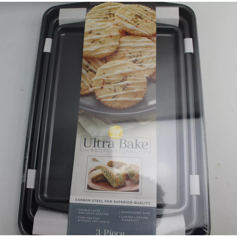 Wilton Ultra Bake Professional 3 piece Kitchen Baking Sheet Set