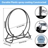 VAMFUTRE Metal Pipe Firewood Rack Circle - Black Steel Log