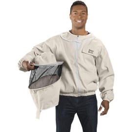 Bees & Co K73 Natural Cotton Beekeeper Jacket with Round Veil