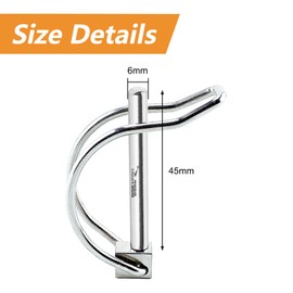 Morobor Stainless Steel 316 Quick Lock Release Pin, 2pcs Coupler Safety Pin, Double-line D-pin for Farm Trailers Wagons Lawn Hitches and Garden