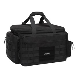 MOSISO Patrol Bag Law Enforcement, Car Front Seat Organizer for Police Equipment, Police Gear Bag with Padded 16 inch Laptop Compartment, Hanging Seat Storage Case for Patrol Vehicle,Car,Truck, Black