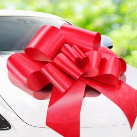 Deco Zoe Deco Big Car Bow (Red, 30 inch), Gift Bows, Giant Bow for Car, Birthday