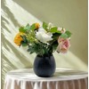 Hand-Carved Black Flower Vase - 5.75" H Tall Resin Vases