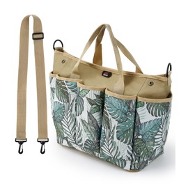 Garden Tool Bag with Shoulder Strap, Storage Tote Bag for Gardening, Spacious Space and Large Pockets Hold Tools and Harvest