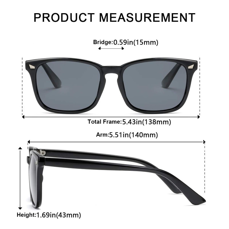 aisswzber Square Polarized Sunglasses for Women Men Classic Trendy Stylish