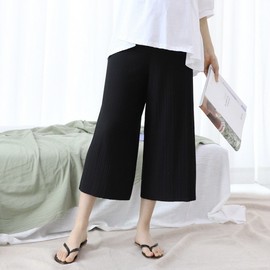 Pleated Wide-Fit Plus Size Maternity Pants Pants Charcoal/L 2ea
