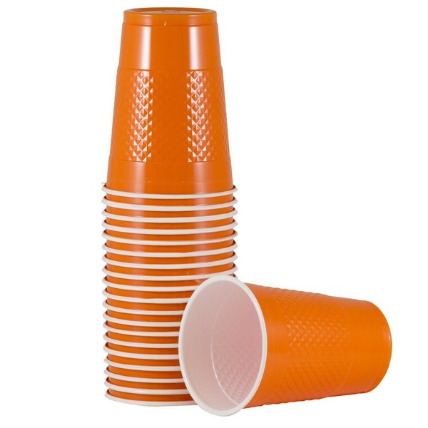 JAM Paper Plastic Party Cups - 16 oz - Orange - 20 Glasses/Pack
