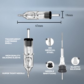 Cartridge Needles – TONBAO Pack of 20 Cartridges Needles 7 Magnum for Machine Pen (1207M1)
