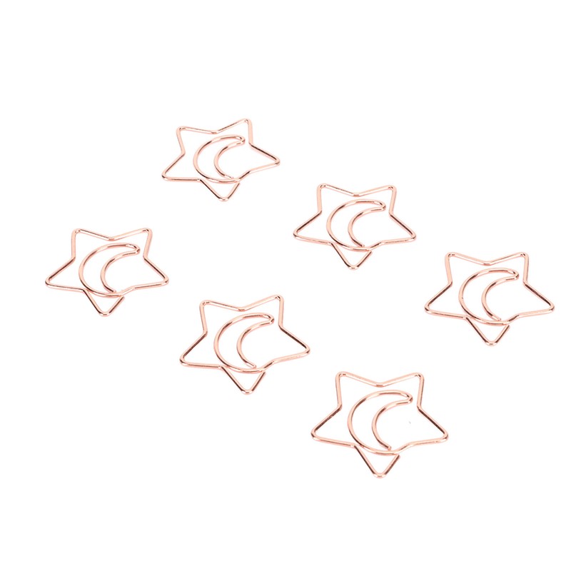 100pcs Star Moon Paper Clips Prevent Rust Skid Resistance Cute