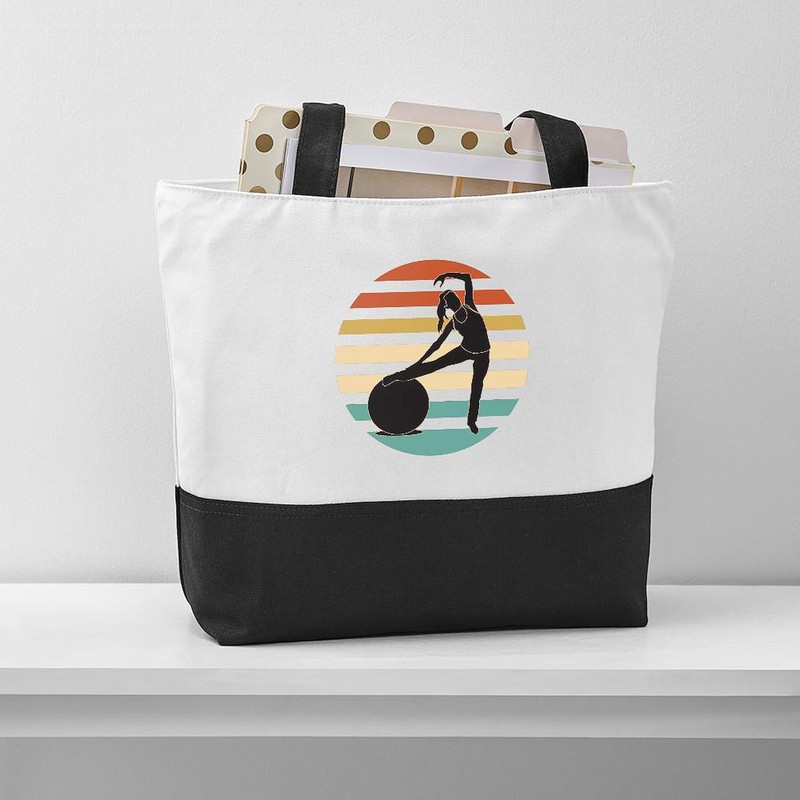 CafePress Pilates Exercise Fitness Canvas Tote Top Zipper Closure