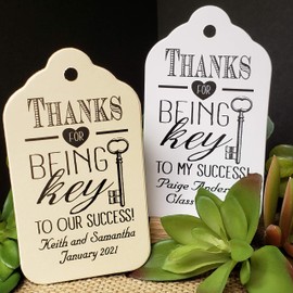 Thanks for being key to our Success or My Success Personalized Card Stock Tags Set of 25 tags (my LARGE tag) 1 3/4" x 3 1/4"