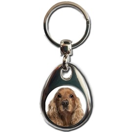 KAZMUGZ Cocker Spaniel Dog KEYRING. Heavy quality metal gift keyring. Double sided keychain. Puppy Dog Pet gift.