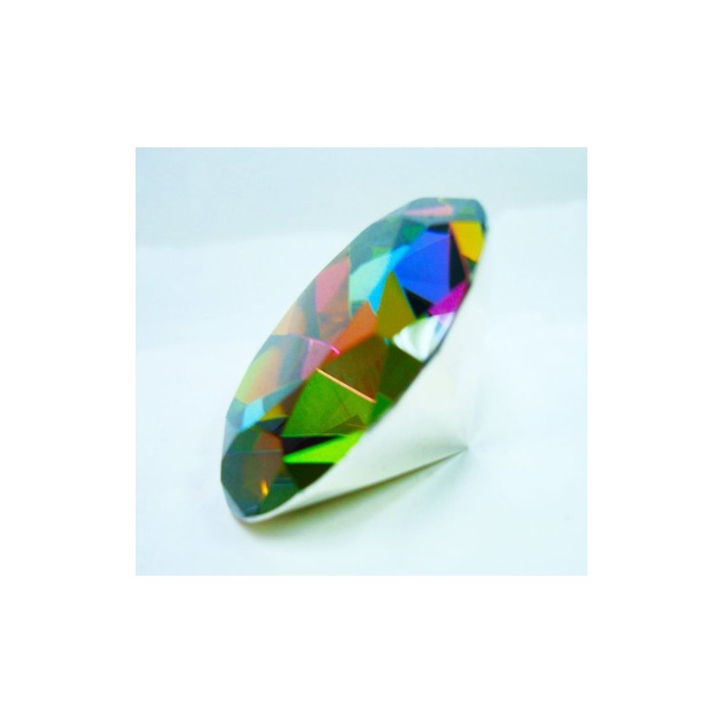 Dark Crystal AB Glass Diamond Paperweight 3.25"