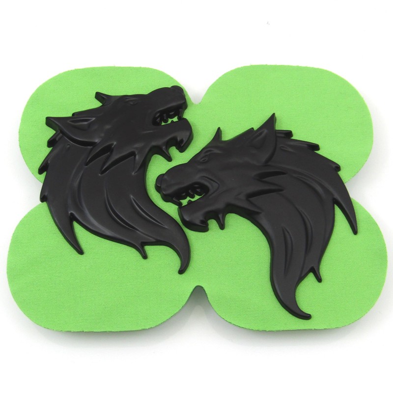Wolf Wolf Car 3D Emblem Sticker Metal Left Right Easy