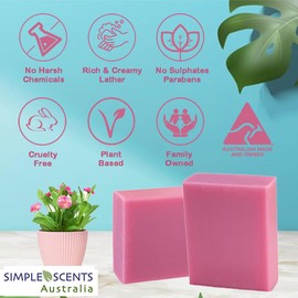 Simple Scents Australia Berry Crush Scented Natural Soap Bars (12 Bars), 3.5oz Moisturizing French Triple Milled Soap Bars Enriched with Shea Butter - Pure Plant Oil Bath & Body Soap Bars