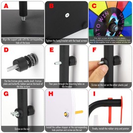 12 Inch Spin Wheel Prize Wheel with 12 Slots,Heavy Duty Base and Stand,Ideal for Carnival Events Home Parties and Tradeshows Engaging Spinning Wheel for Prizes Wheel of Fortune Spin the Wheel