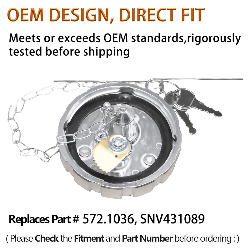 Locking Diesel Fuel Cap 3 1/2" Course Thread 5.5 TPI