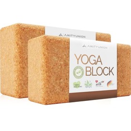 Yoga Block 2er Set Kork - EXTRA Yoga HEFT im Set - 100% Natur Hatha Klotz Nachhaltig - Ideal auch f√ºr Anf√§nger, Meditation Pilates, Training Zubeh√∂r Fitness Regeneration, Hilfsmittel Zwei Bl√∂cke 75 mm