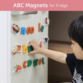SSol & Sam Magnets and Magnetic Letters - ABC Alphabet Magnets for Refrigerator and Dry Erase Board - Baby Magnets for Fridge and Whiteboard - Ideal for Kids! (Food)