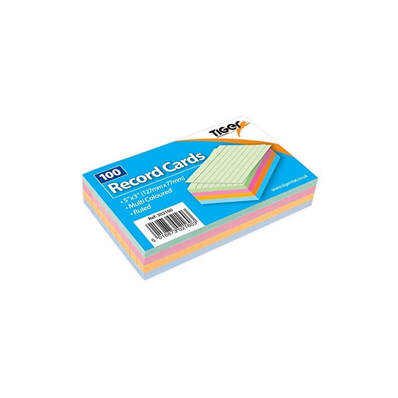 Tiger 1 x 100 Sheet Pack of Record Flash Cards