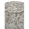 Deco 79 48985 Small Round End Table with Freshwater Pearl