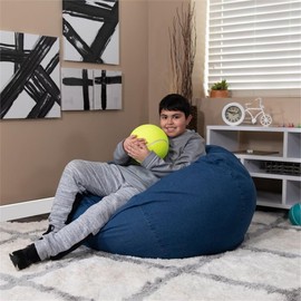 Flash Furniture Oversized Bean Bag Chair in Denim