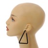 Large Black Triangular Hoop Style Earrings - 65mm Tall