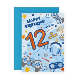 Central 23 Gamer 12th Birthday Card for Boys - Video Game - 12 Years Old - Gaming Gifts for Kids, Son, Grandson - Age Twelve - Comes with Stickers