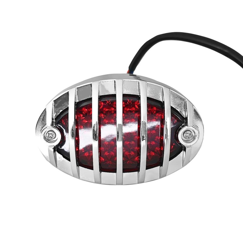 FATECIM Motorcycle Custom Oval-shaped LED Tail Light Cat Eye Rear