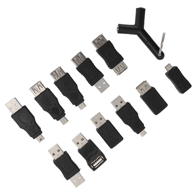 12Pcs USB2.0 Adapter 3.5mm 2 in 1 Audio Adapter Converter