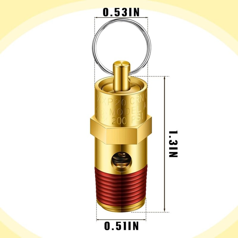 4Pcs Air Compressor Relief Pressure Valve and Air Gauge Set,1/4in