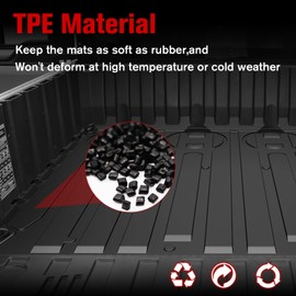 XUTVOTOR Rear Bed Mat Liner for 2024 Polaris Ranger XD 1500, TPE Rear Cargo Bed Mat All Weather Protector Slush Liner for Polaris Ranger Crew/XD 1500 2024 2025 Accessories, Replace# 2889106