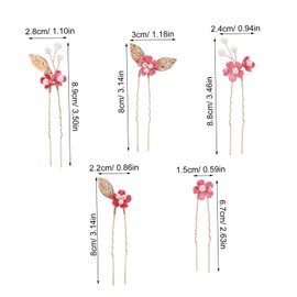 BESPORTBLE 5pcs Handmade Bridal Hair Pins Elegant Floral Hair Accessories for Weddings Special Occasions Bachelorette Parties Unique Design