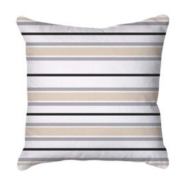 Rooms By Me ® Premium Quick Dry Outdoor Hollow Fibre Filled Garden Furniture Cushion – Handmade In The UK (Modern Stripes Taupe)