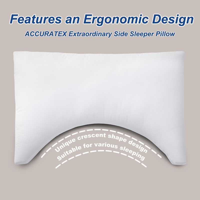 ACCURATEX Side Sleeper Pillow for Side and Back Sleepers-100% Cotton