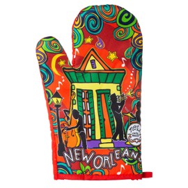 Artisan Owl New Orleans Jazz Music Multicolor Swirl Design Oven Mitt