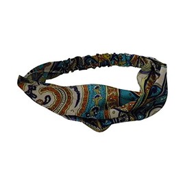 Paisley Pattern Colorful Boho Head Wrap - Purple
