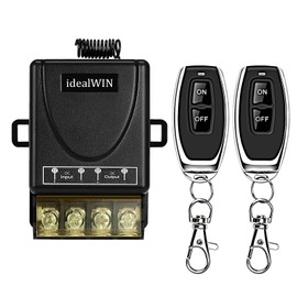 idealWIN Wireless Remote Switch with 328 ft Long Range,DC 12V/24V/48V/72V Current Rating 30A,12v Remote Control Switch for All Kinds of DC Motors,Luminaire Controll etc