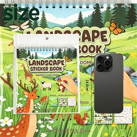 Animal Sticker Book, Habitat Activity Book with 12 Nature Scene Themes & Coloring Pages, Landscape Sticker Handbook for Scrapbooking, Diary, Journaling & DIY Crafts