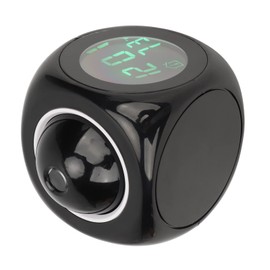 Projection Alarm Clock, 5 Kinds of Music 10mins Snooze Digital Clock Projector ABS for Bedroom